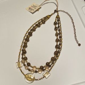 Beaded Necklace- Ten Thousand Villages- bronze, yellow and antique gold …
